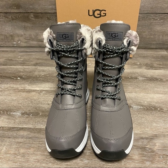 UGG | Zaylee Leopard Snow Boots In Charcoal Grey Size 6 NEW In Box - Picture 4 of 10